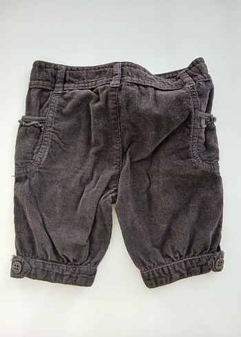 Zara  6-9 ay Koyu Kahverengi Kız Çocuk Kadife Pantolon - Görsel 3