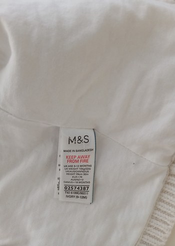 Marks&Spencer 9-12 ay Erkek Çocuk Beyaz Hırka - Görsel 2