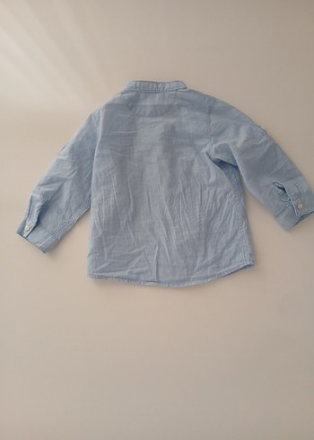H&M Erkek Çocuk Mavi Hakim Yaka Keten Gömlek - Görsel 3