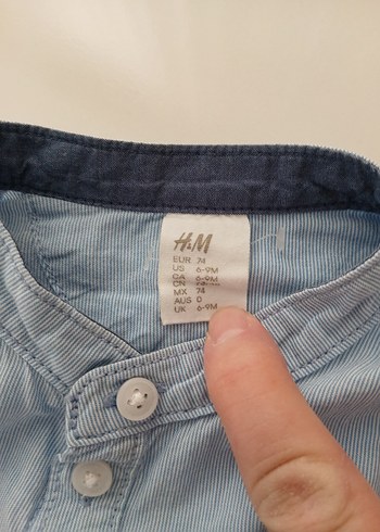 H&M Erkek Çocuk Mavi Hakim Yaka Keten Gömlek - Görsel 2