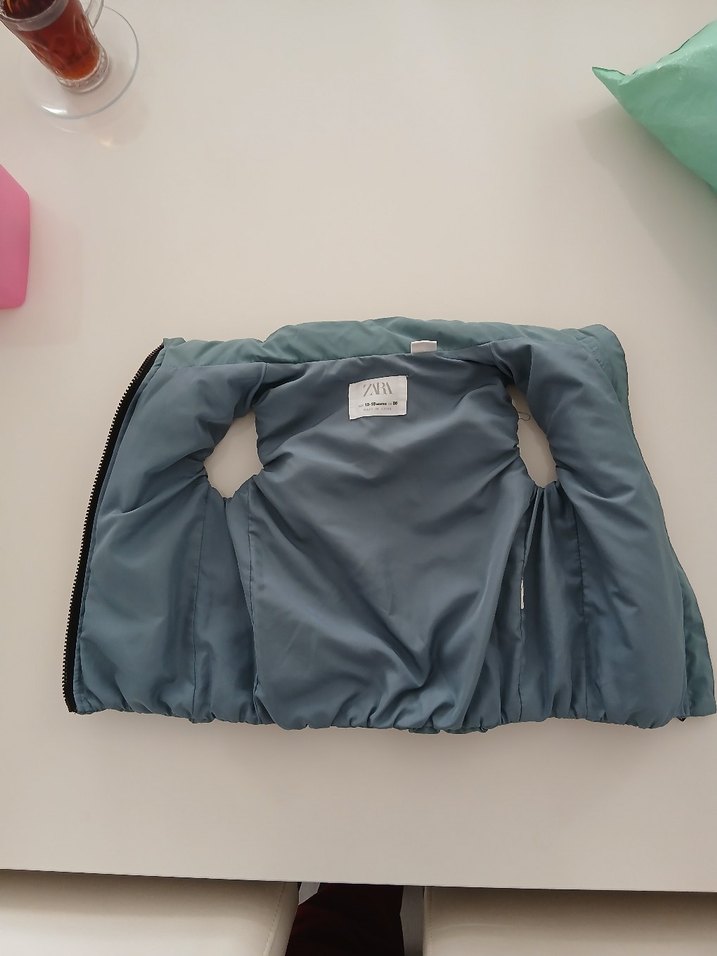 Zara 12-18 Ay Yeşil Erkek Çocuk Fermuarlı Yelek - Görsel 2
