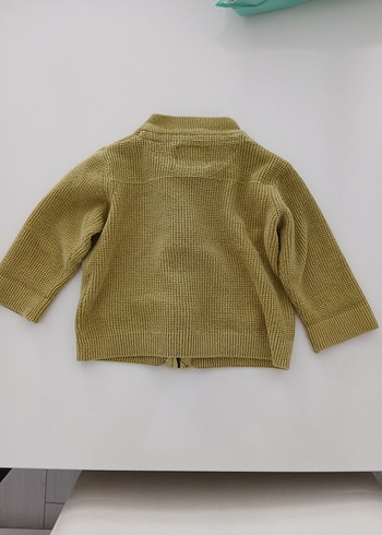 Zara 9-12 Ay Yeşil Erkek Çocuk Örgü Fermuarlı Hırka - Görsel 3