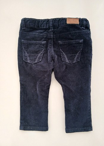 Zara 6-9 Ay Düğmeli Lacivert Erkek Çocuk Kadife Pantolon - Görsel 3