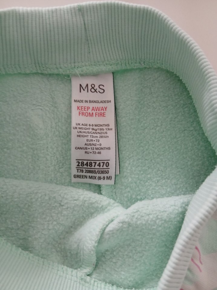 Marks&Spencer Turkuaz Tavşanlı Kız Çocuk Eşofman Altı 6-9 Ay - Görsel 2