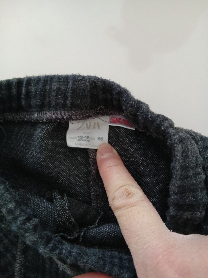 Zara 12-18 Ay Düğmeli Gri Erkek Çocuk Kumaş Pantolon - Görsel 2