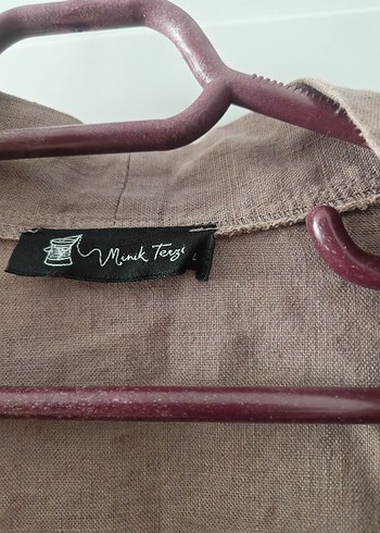 Diğer Vizon renkli önden bağlamalı uzun kollu kimono