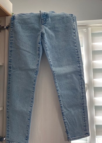 Kadın Mavi Midi Denim Pantolon