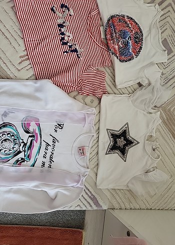 Kız Çocuk Payetli Straplez Tişört Beyaz