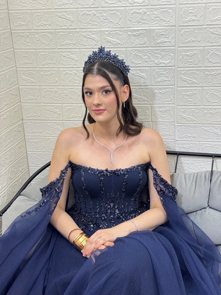 Lacivert Abiye Taç - Görsel 5