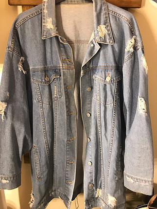 yırtık kot oversize ceket