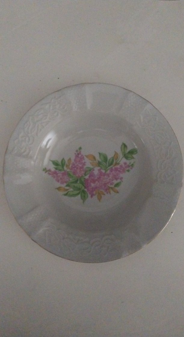 Pastel Çiçek Desenli Beyaz Tabak - Görsel 2