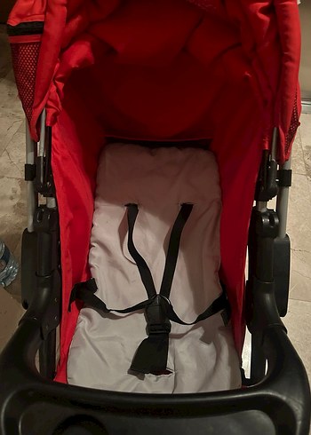 Koyu Kırmızı Bebek Arabası - Görsel 2