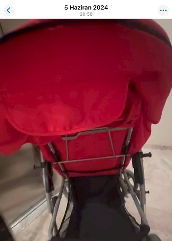 Koyu Kırmızı Bebek Arabası - Görsel 7