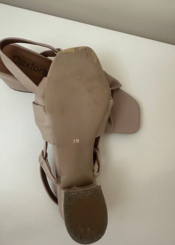 Bej Dolgu Topuklu Kadın Sandalet - Görsel 4