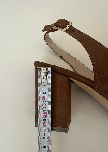 Kahverengi Süet Tokalı Kadın Topuklu Ayakkabı - Görsel 5