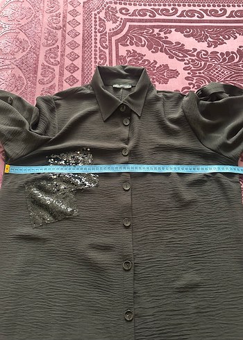 Düğmeli Siyah Uzun Kadın Tunik - Görsel 7