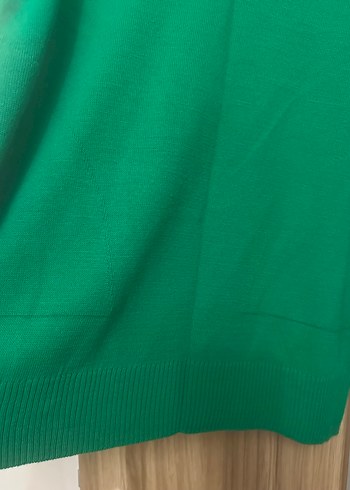 Kadın Yeşil Örgü Salaş Triko - Görsel 4
