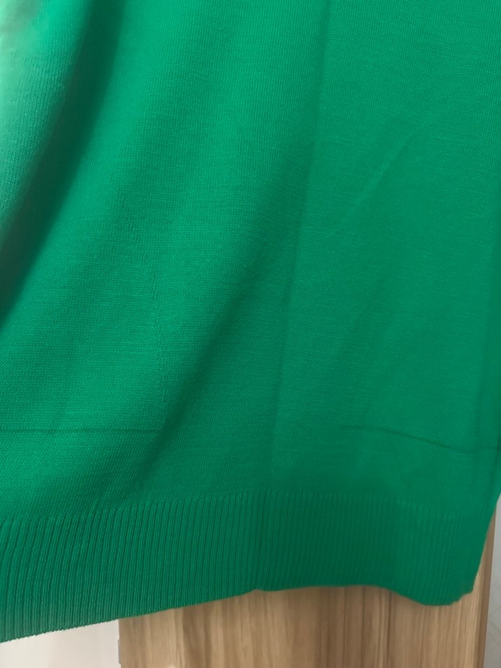 Kadın Yeşil Örgü Salaş Triko - Görsel 4