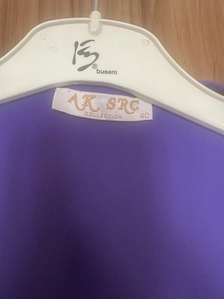 Uzun Kollu Mor Midi Kadın Gömlek - Görsel 4