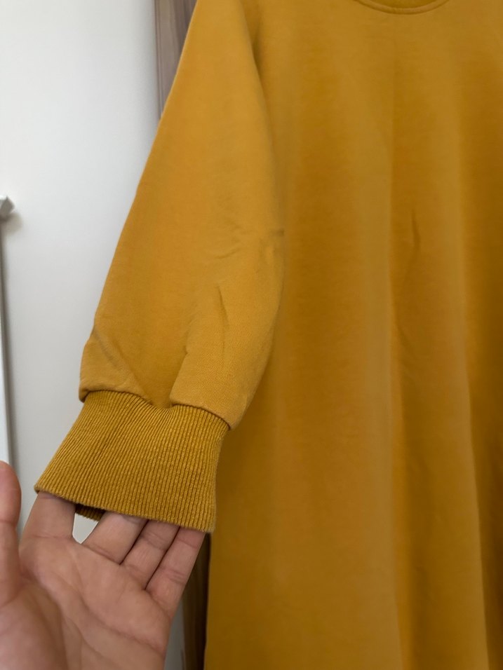 Sarı Uzun Kollu Rahat Kesim Tunik - Görsel 2