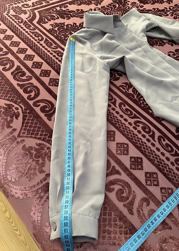 Lila Renk Krep kumaş Uzun Kollu Gizli Düğmeli  Kadın Tunik - Görsel 10