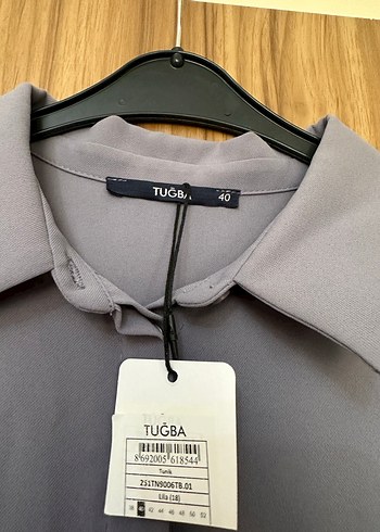 Lila Renk Krep kumaş Uzun Kollu Gizli Düğmeli  Kadın Tunik - Görsel 6