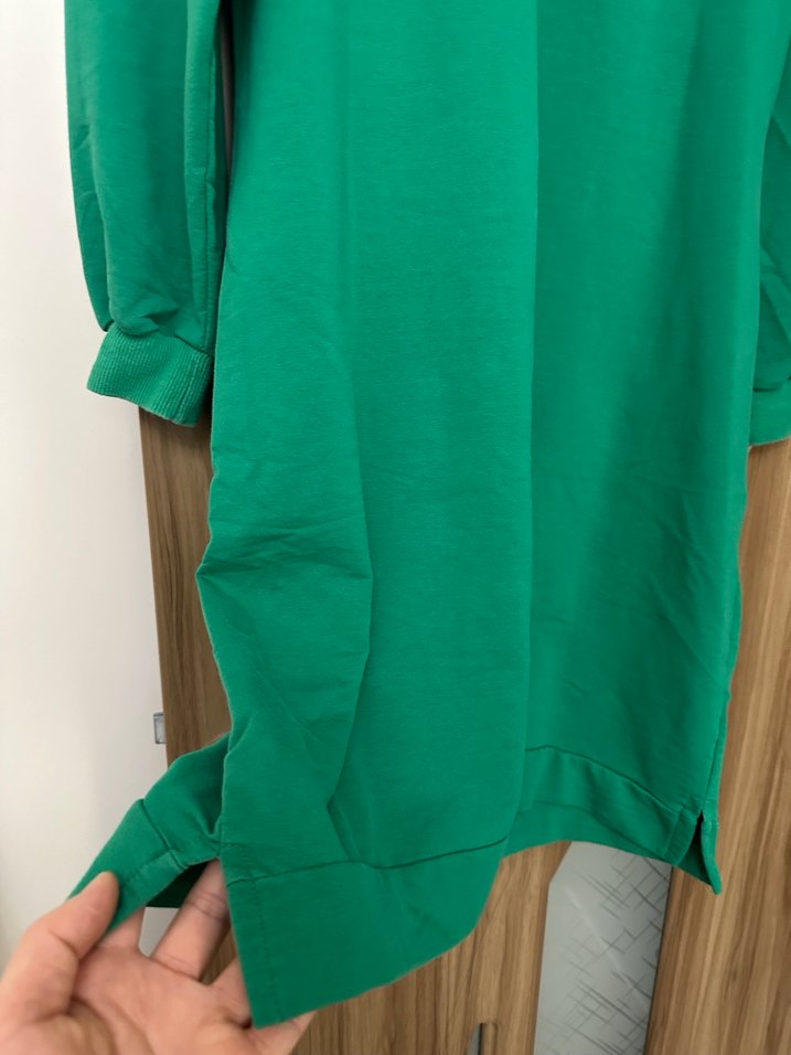 Yeşil Uzun Kollu Salaş Kadın Tunik - Görsel 3