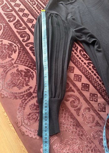 Kolları pilise detaylı lacivert renk triko elbise - Görsel 7