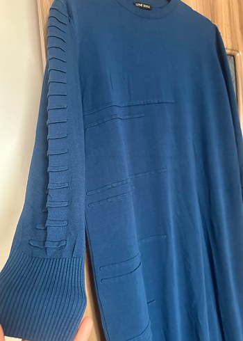 Petrol mavisi triko elbise - Görsel 2