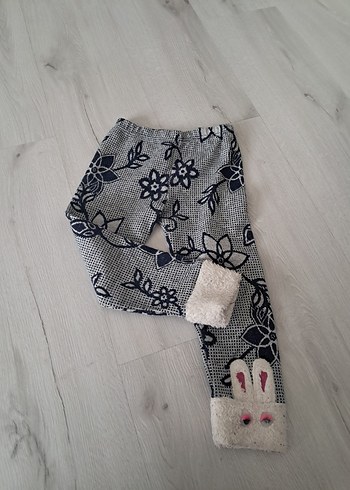 LC Waikiki Kız Çocuk Gri Nakışlı Kürklü Tayt