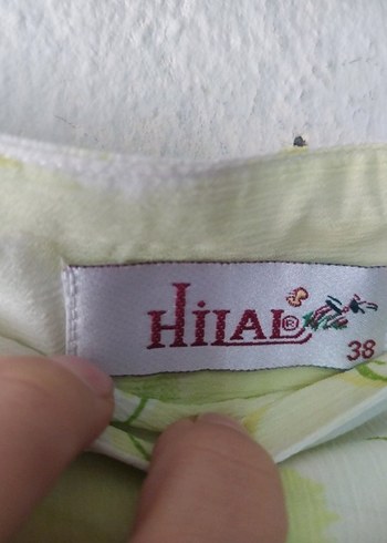 Yeşil Bağlama Desenli Kısa Hamile Keten Etek - Görsel 7