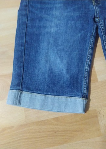 Kadın Mavi Mini Denim Şort - Görsel 4