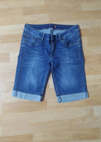 Kadın Mavi Mini Denim Şort - Görsel 2