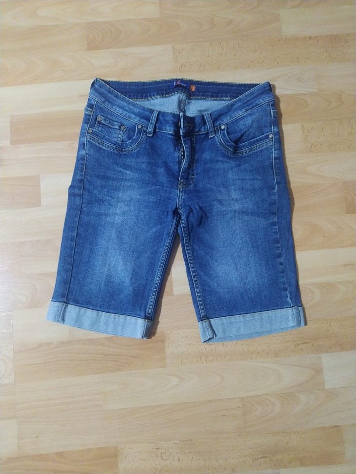 Kadın Mavi Mini Denim Şort - Görsel 2