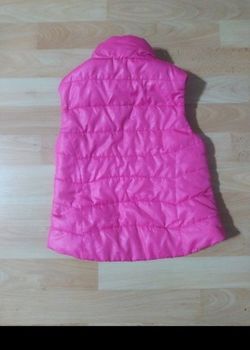 Kız Çocuk Pembe Fermuarlı Yelek - Görsel 4
