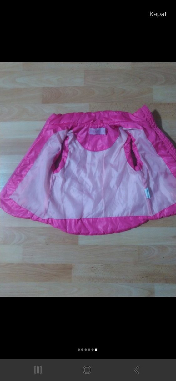 Kız Çocuk Pembe Fermuarlı Yelek - Görsel 5