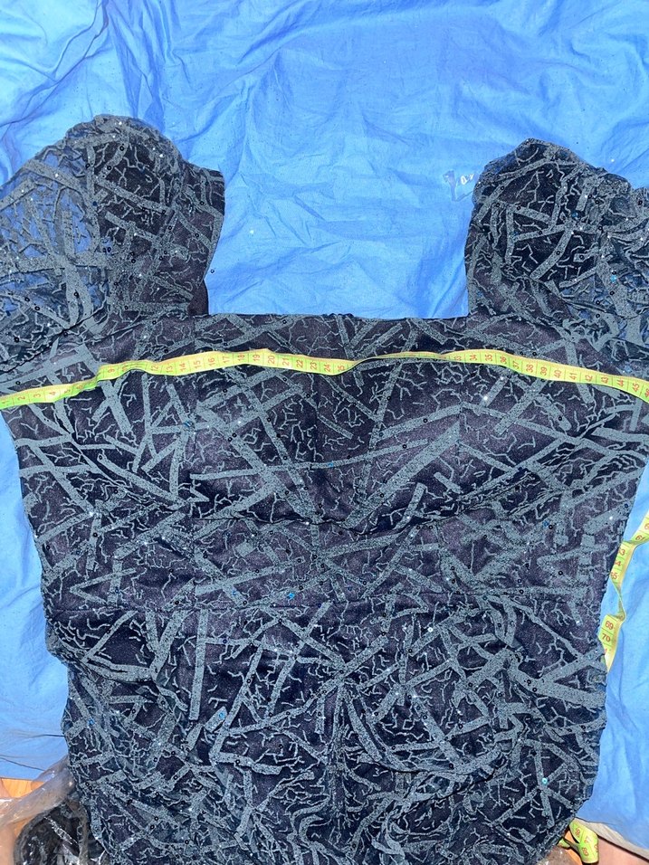 Lacivert Dantelli Uzun Abiye Elbise - Görsel 3