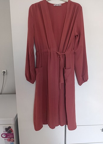 Bordo Uzun Kollu Salaş Kadın Elbise - Görsel 4