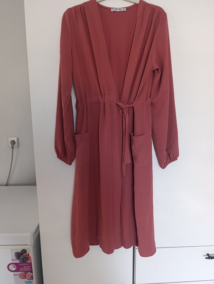 Bordo Uzun Kollu Salaş Kadın Elbise - Görsel 4