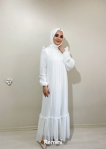 Diğer Bohem Beyaz Uzun Abiye Elbise