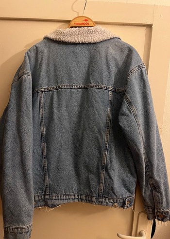 m Beden bershka unisex içi yünlü mavi kot ceket