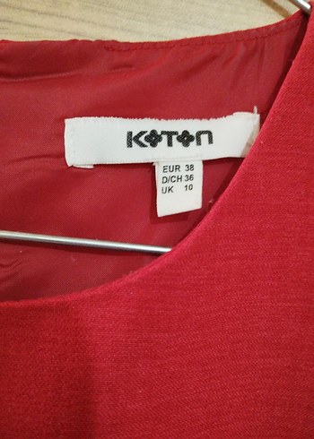 Kırmızı Drape Detaylı Midi Klasik Elbise - Görsel 3