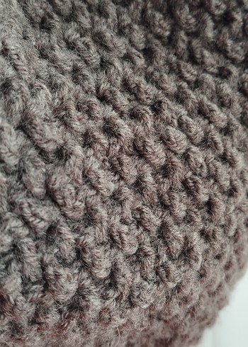 Gri vizon tonlarında örgü Kadın Bere - Görsel 4