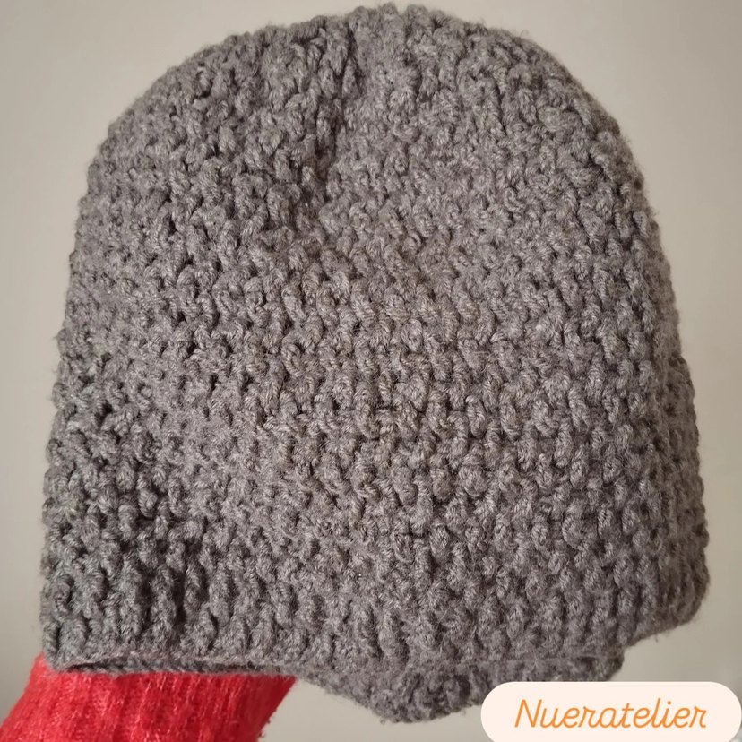 Gri vizon tonlarında örgü Kadın Bere - Görsel 3