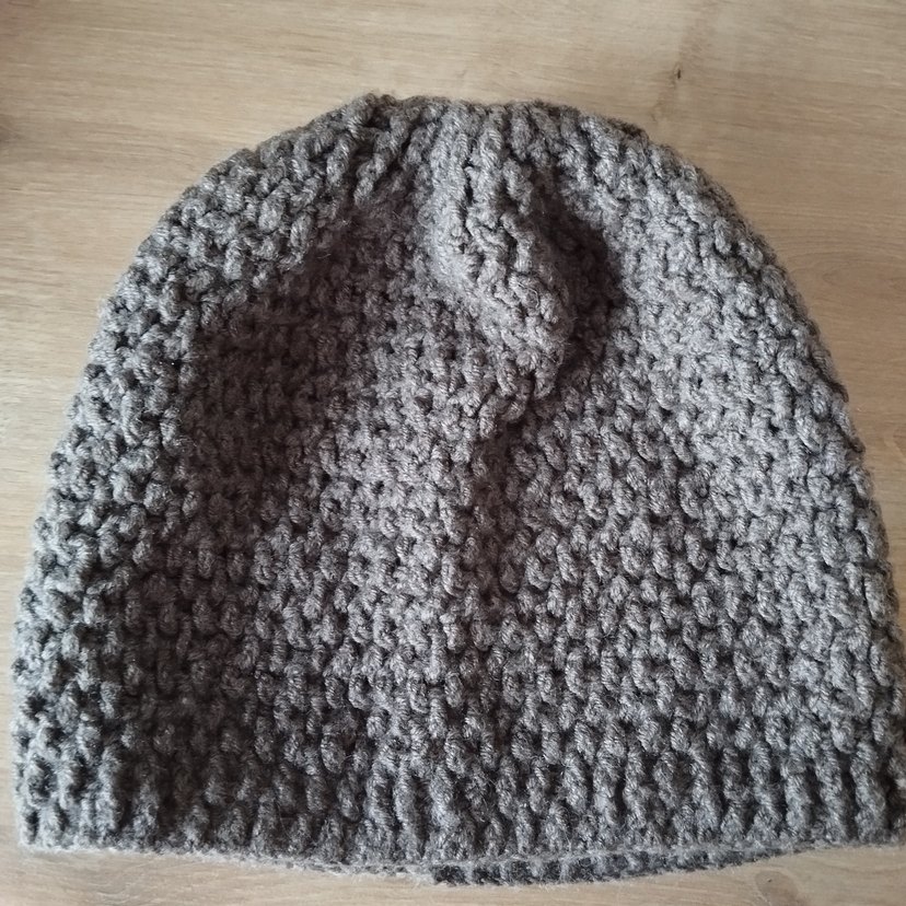 Gri vizon tonlarında örgü Kadın Bere - Görsel 5