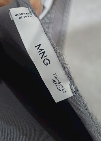 Gri Keten Uzun Drapeli Kadın Elbise - Görsel 3