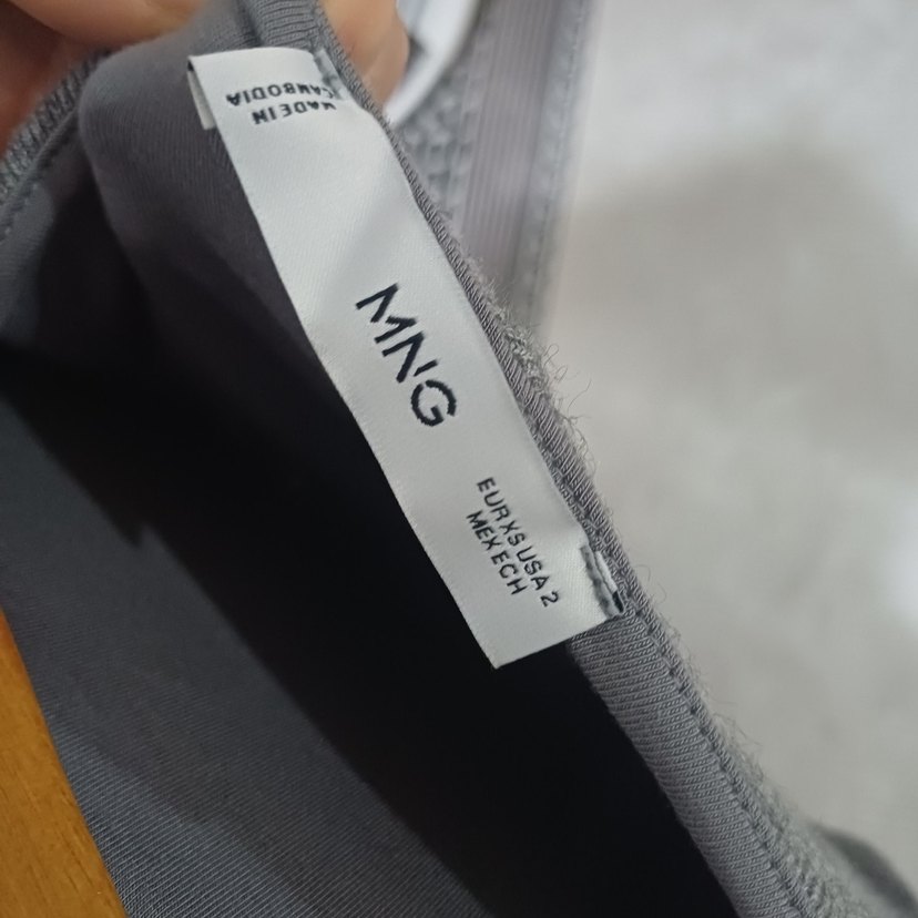 Gri Keten Uzun Drapeli Kadın Elbise - Görsel 3