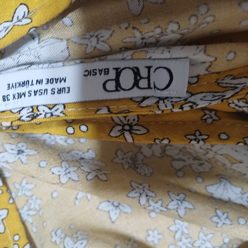 Sarı Düğmeli Uzun Bohem Elbise - Görsel 5