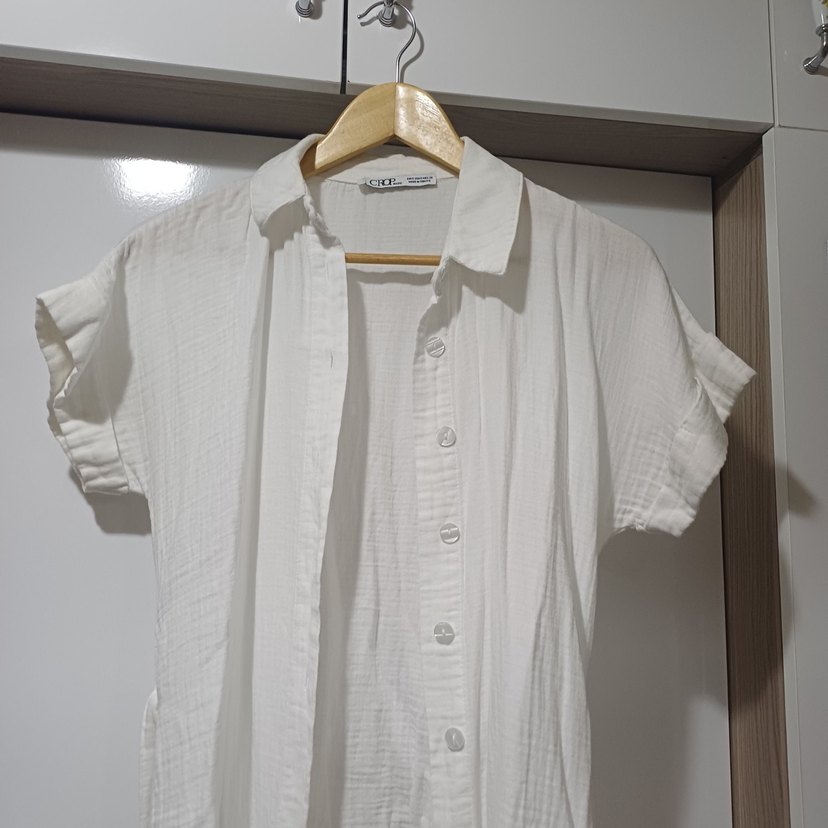 Beyaz Kısa Kollu Hemşirelik Sabahlığı - Görsel 4