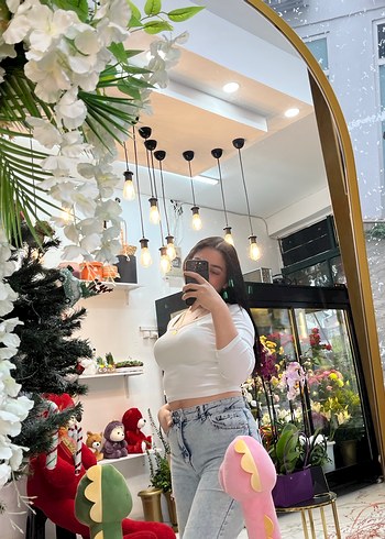 Beyaz Transparan Batik Desenli Midi Jean - Görsel 2